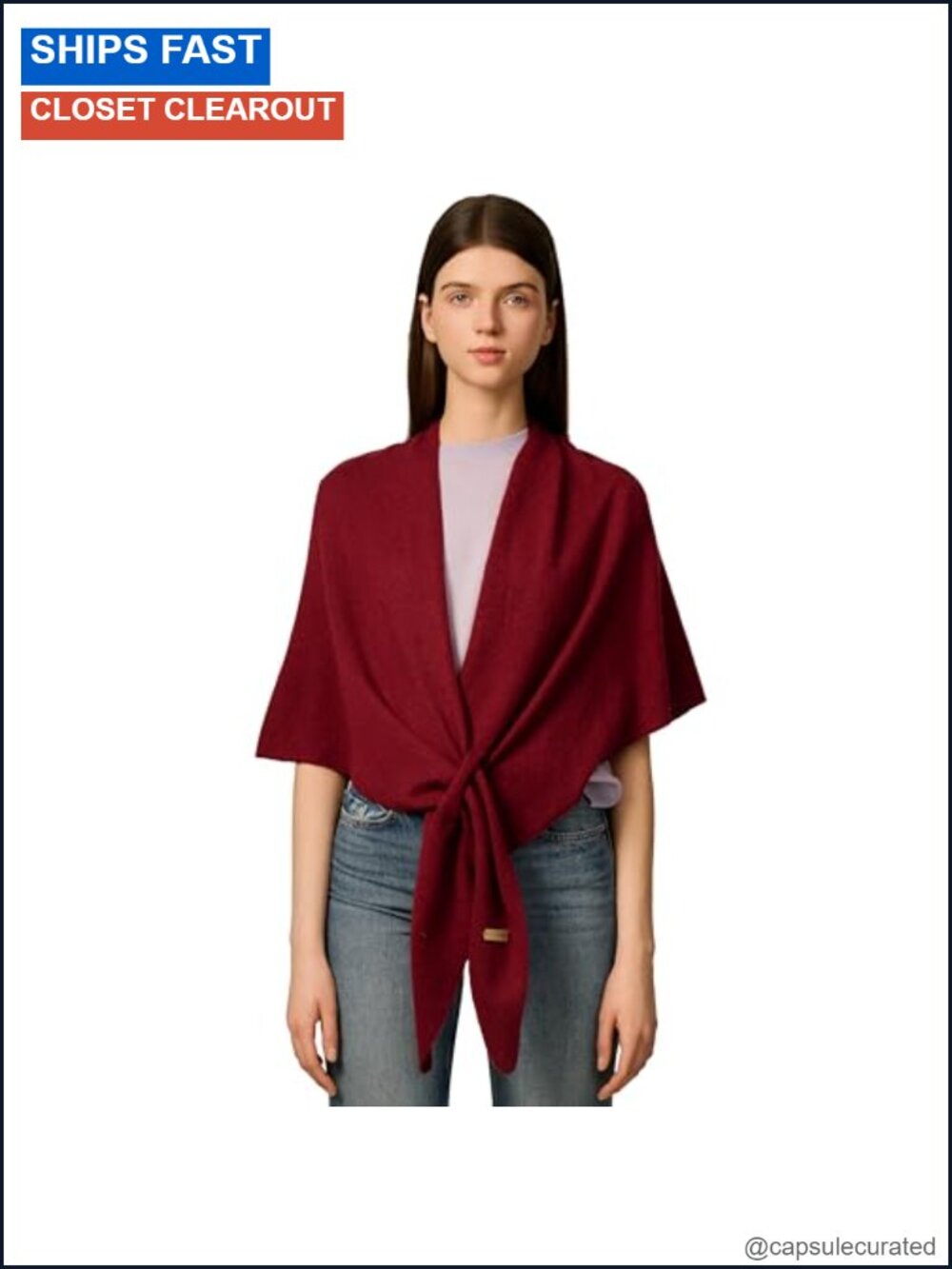 Cashmere Wool Blend Shawl Wrap Women Triangle Scarf Poncho